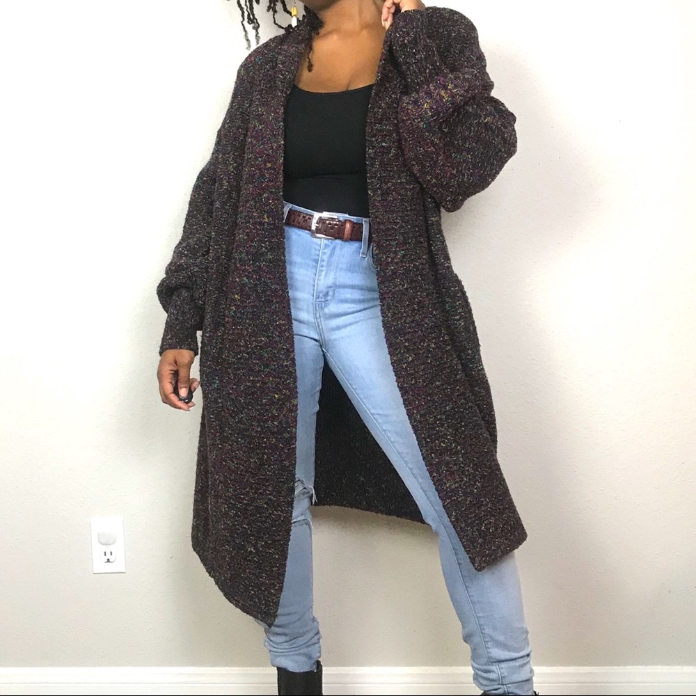 Lindsey blake confetti color nubby knit cardigan